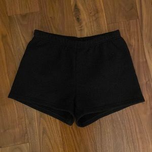 Aritzia TNA cozy fleece black shorts :)